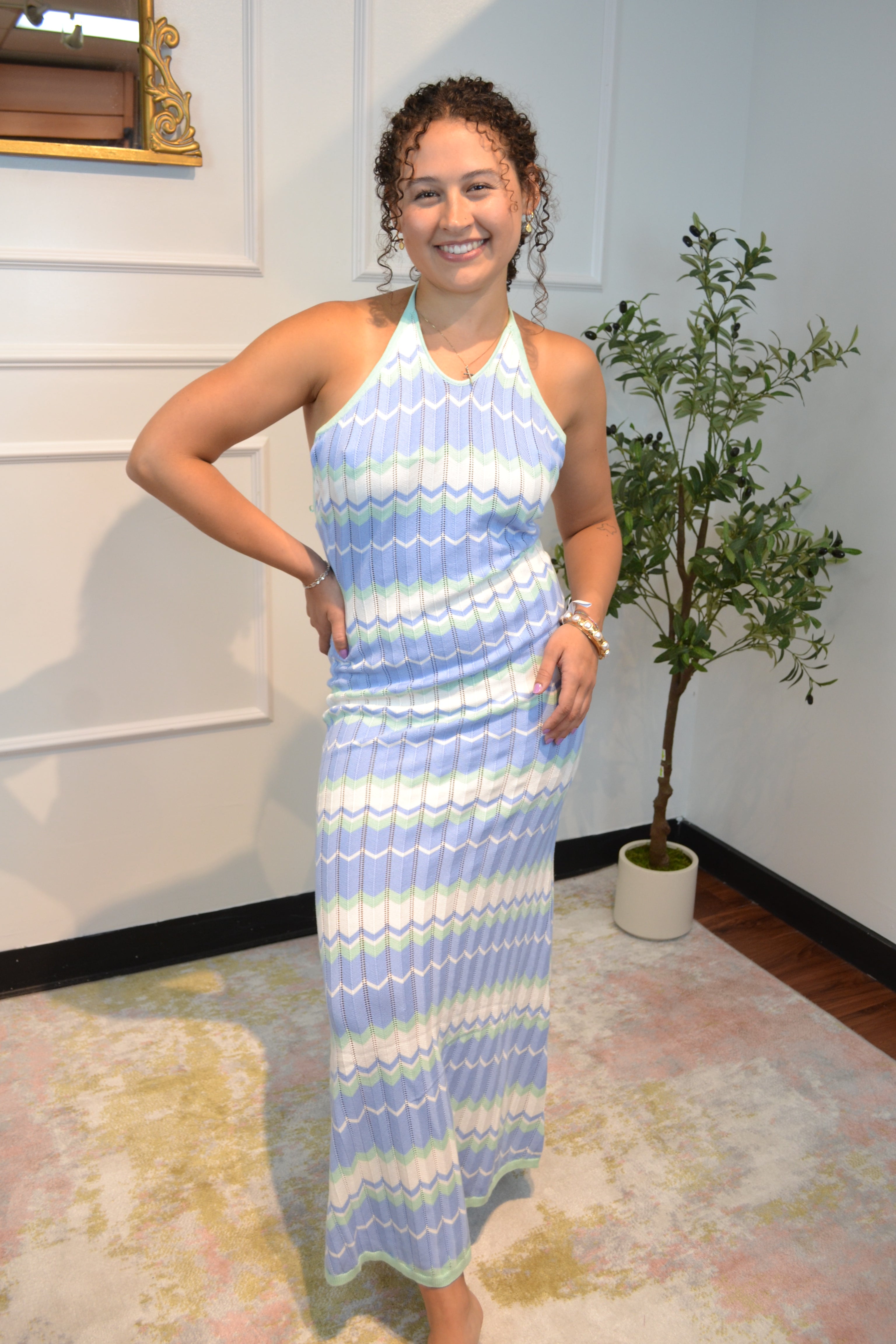 Halter Knit Maxi Dress