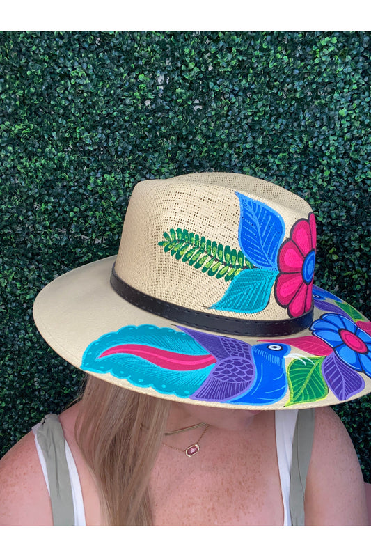 Hand Painted Floral Hat