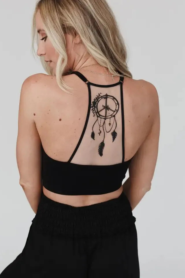 Peace Dreamcatcher Tattoo Bralette By Three Bird Nest