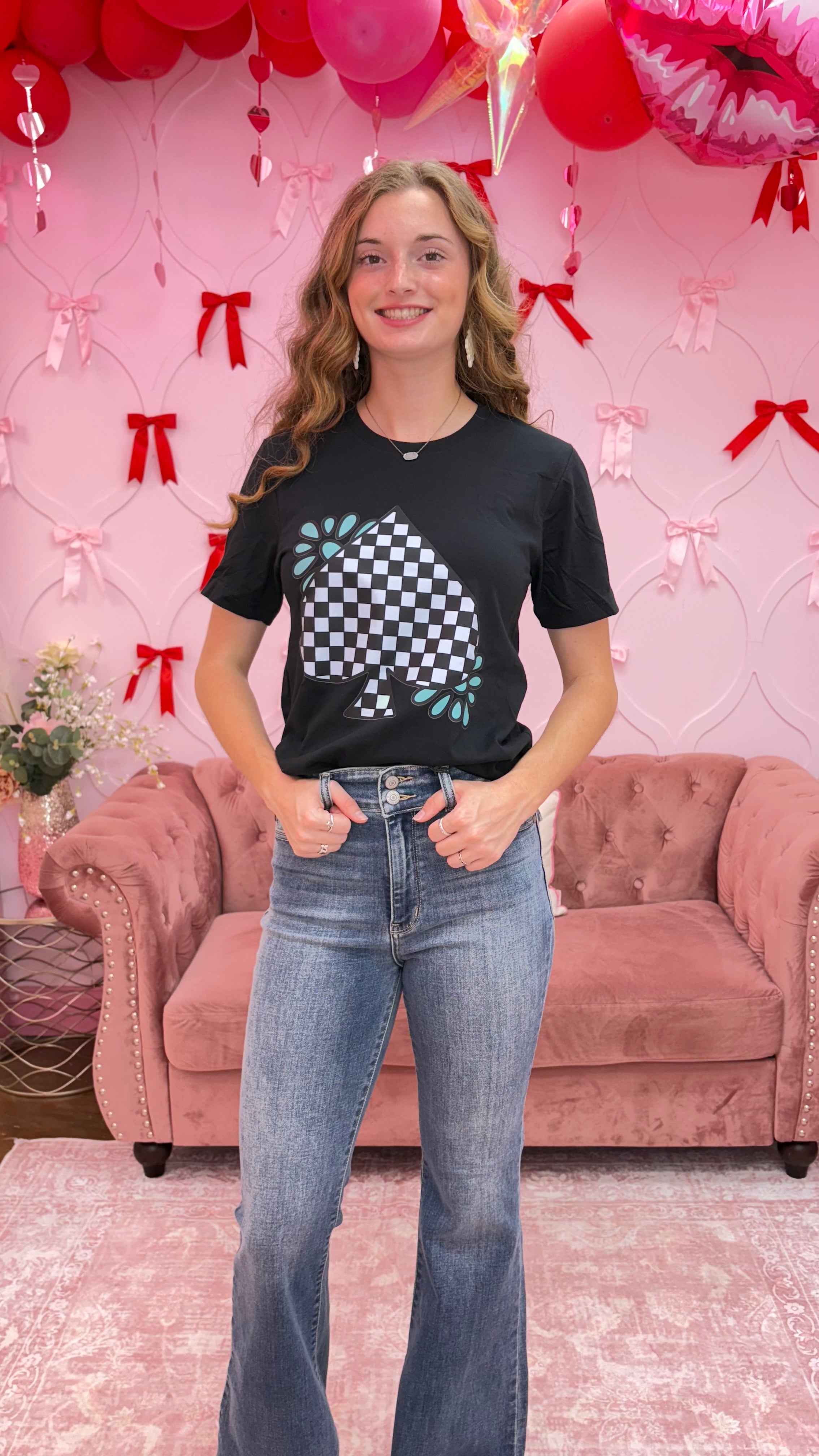 Turquoise Spades Graphic Tee