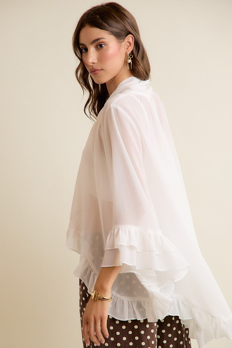 Whispering Elegance Bow Tie Blouse By So Me