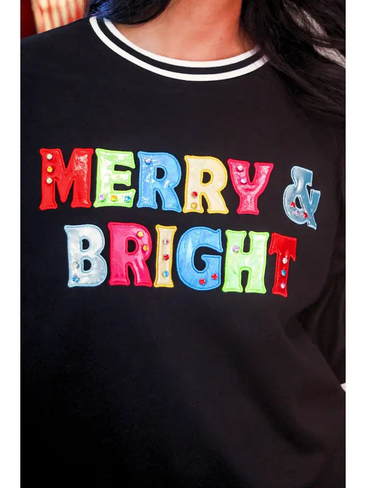 Merry Everything Foil Patch Pullover