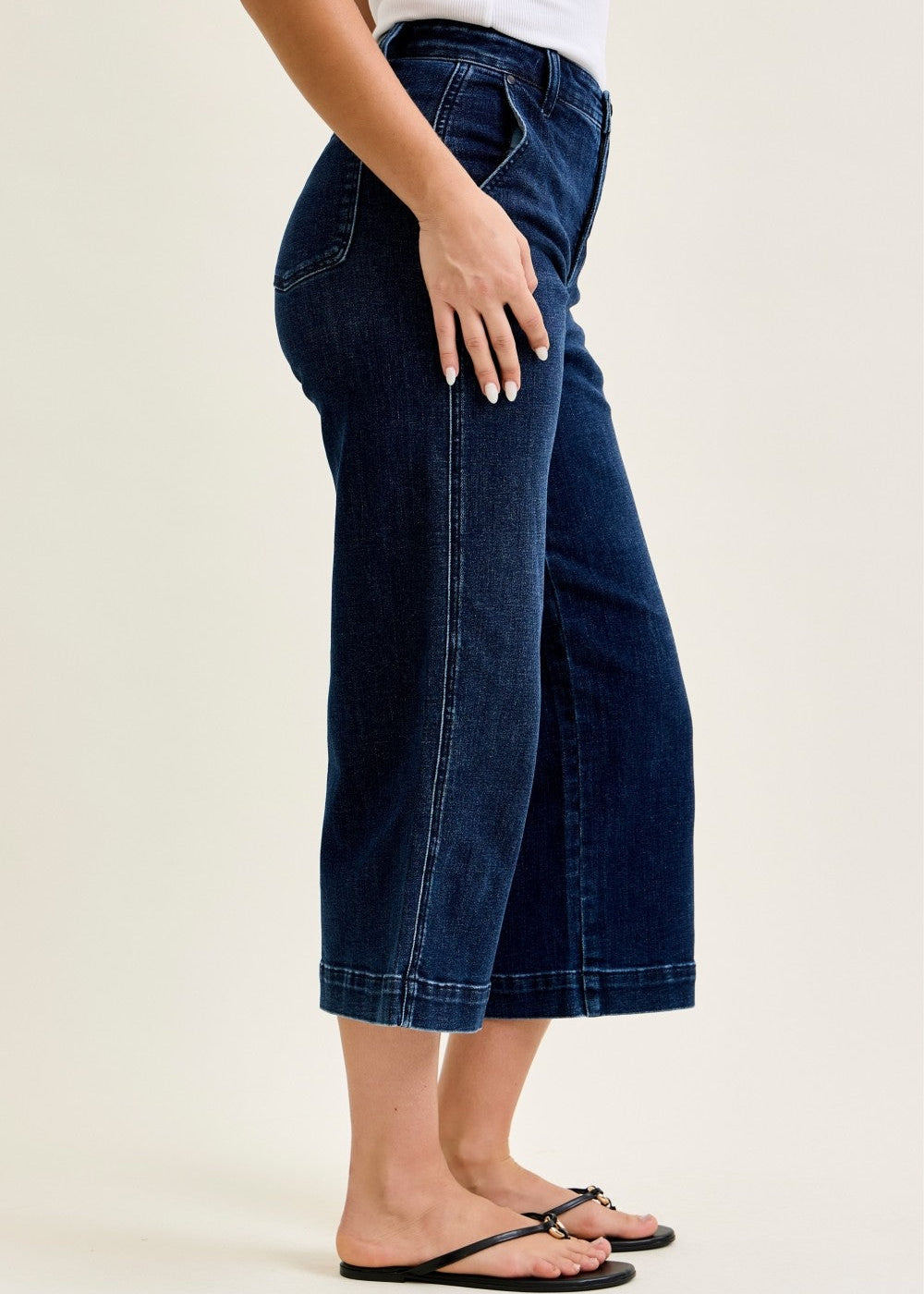 Dark Wash Wide Crop Jeans By Judy Blue 82694