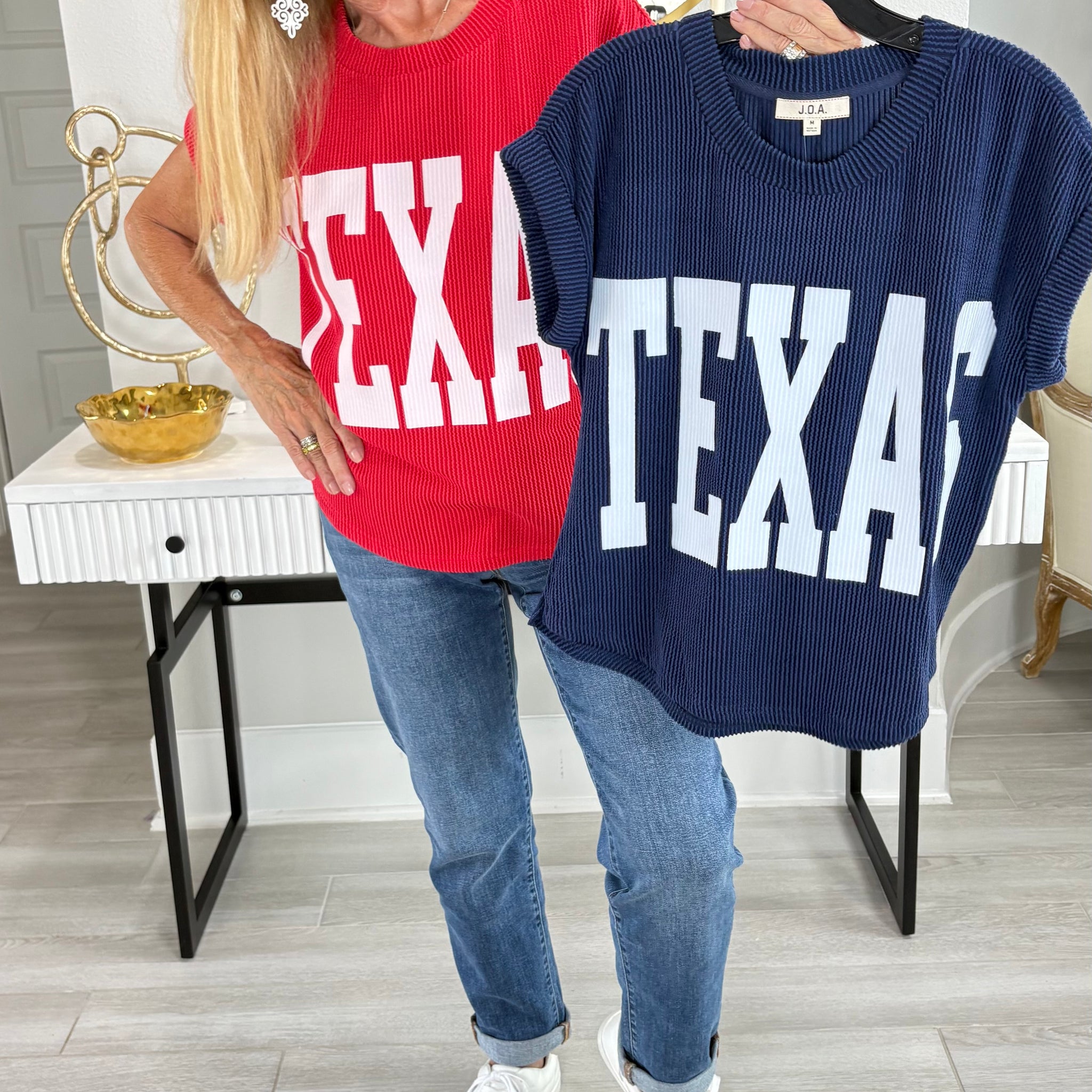 Texas Short Sleeve Sweater Knit T-Shirt By J.O.A