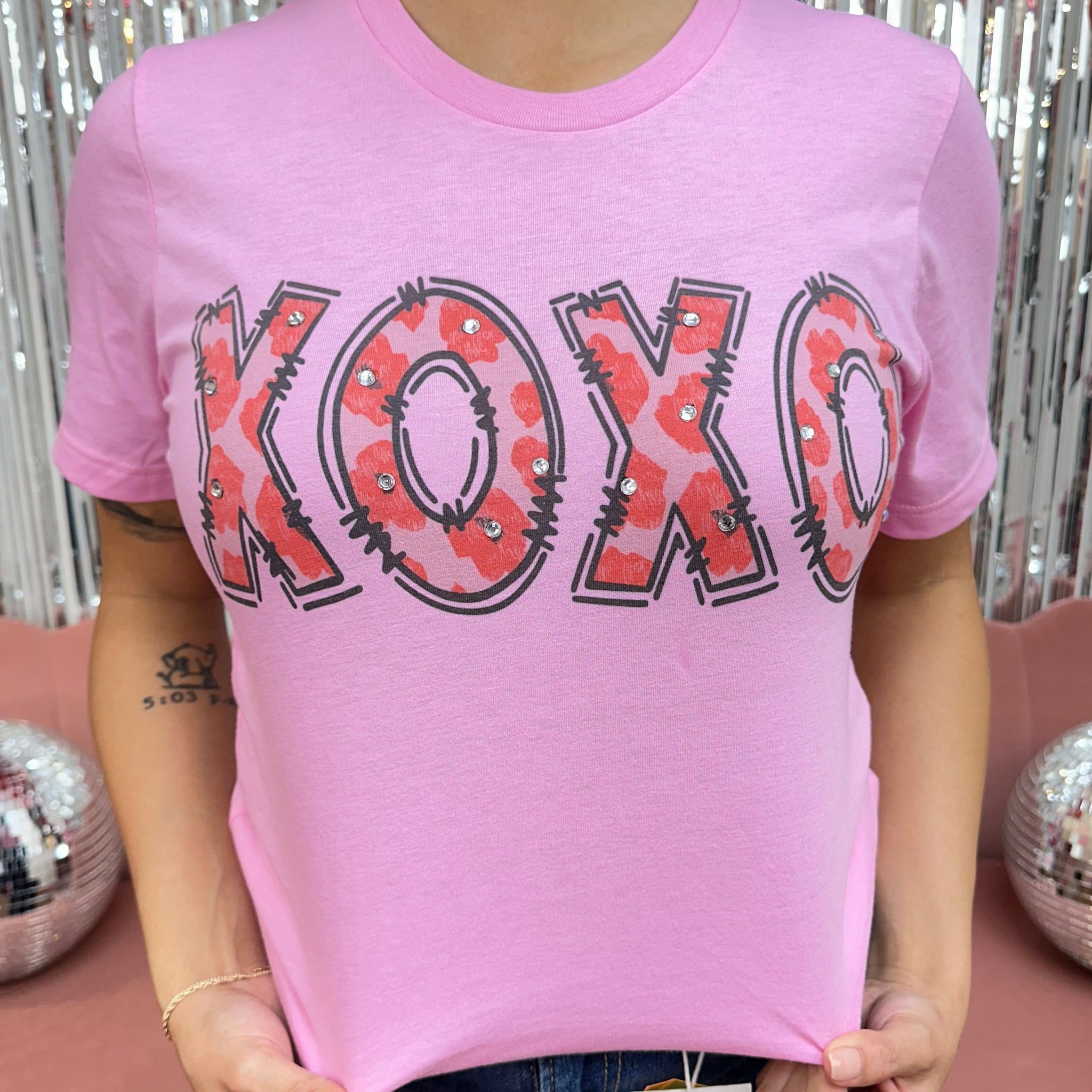 XOXO Cheetah Graphic Tee Shirt
