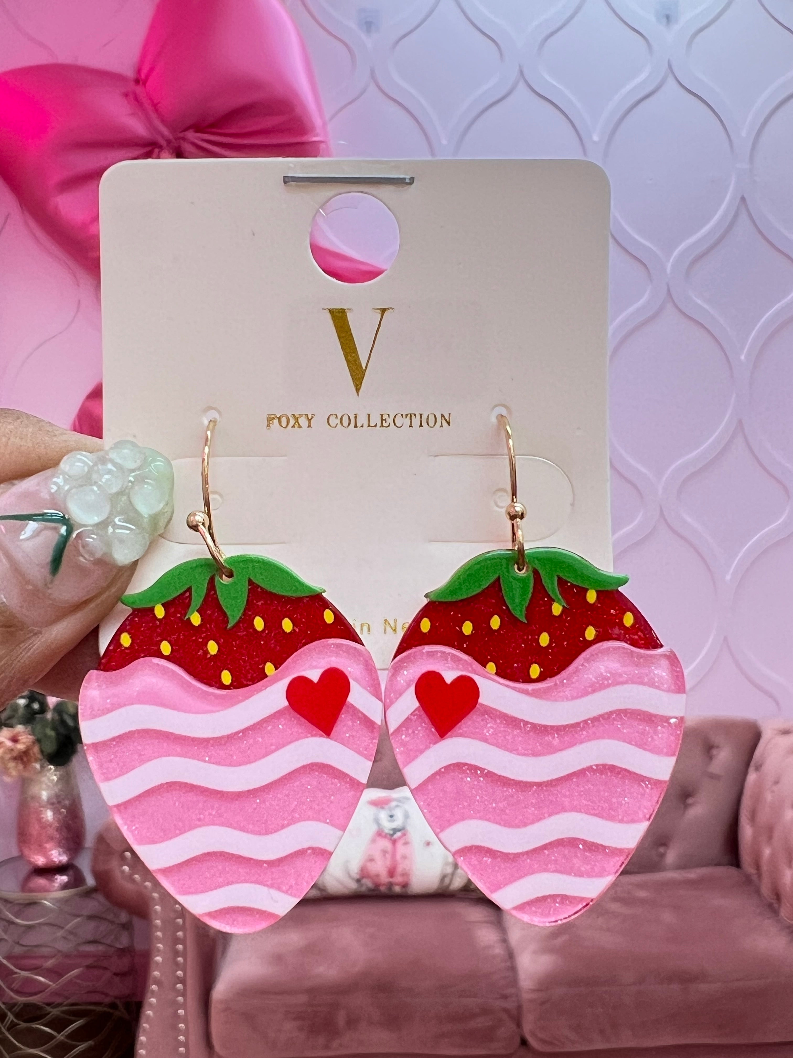 Dipped Strawberries Earrings