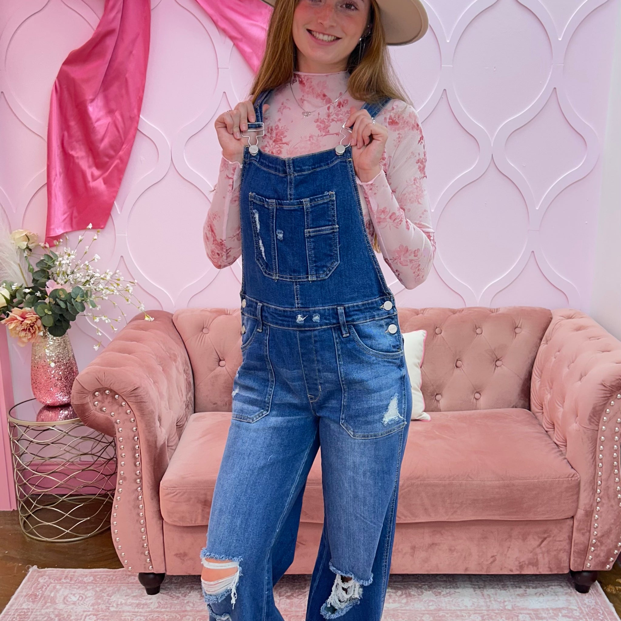 Front Patch Pocket Wide Leg Overalls By Risen