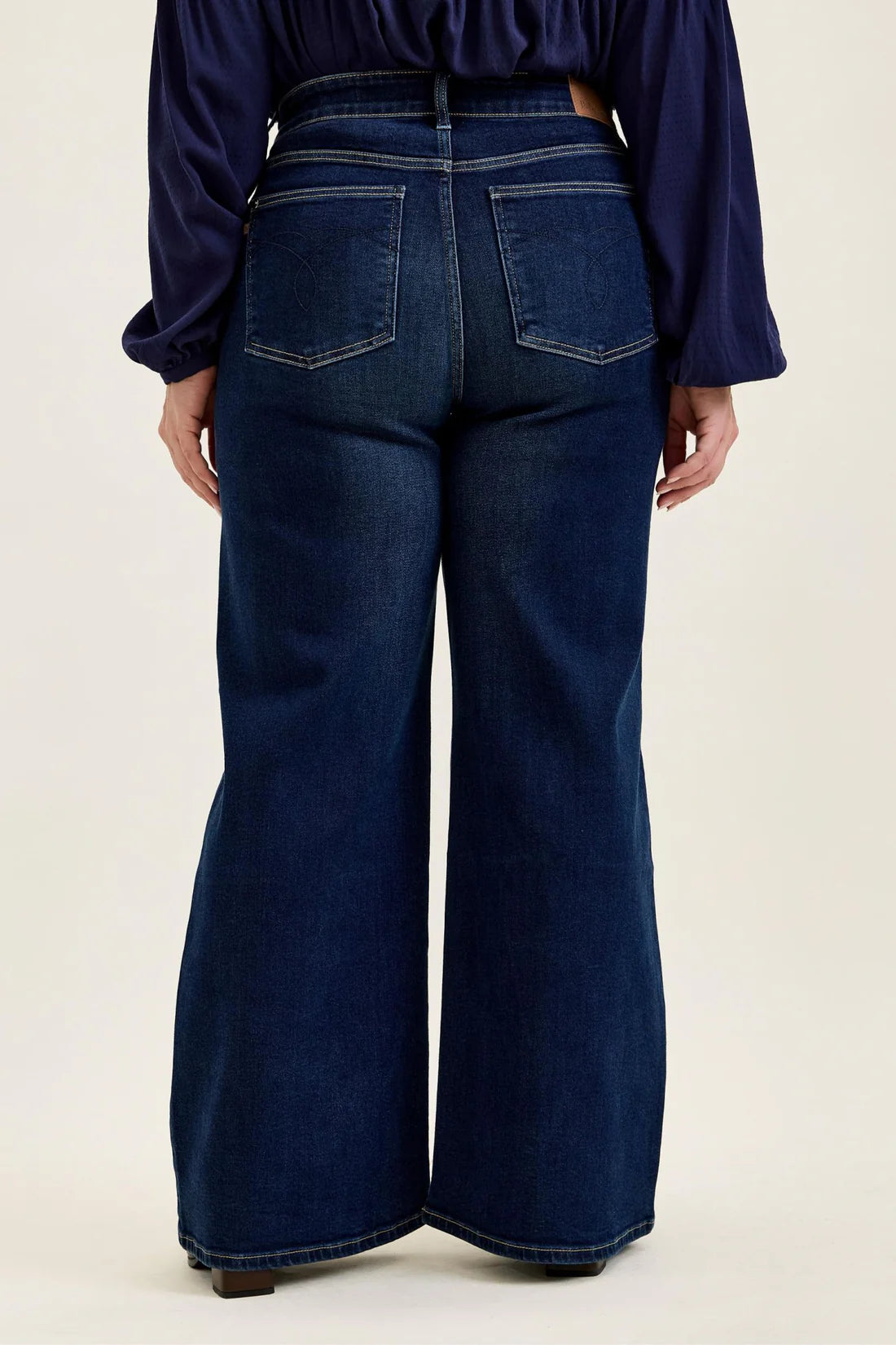 Judy Blue High Waist Lux Dark Twighlight Retro Wide Leg Denim Jeans 82748