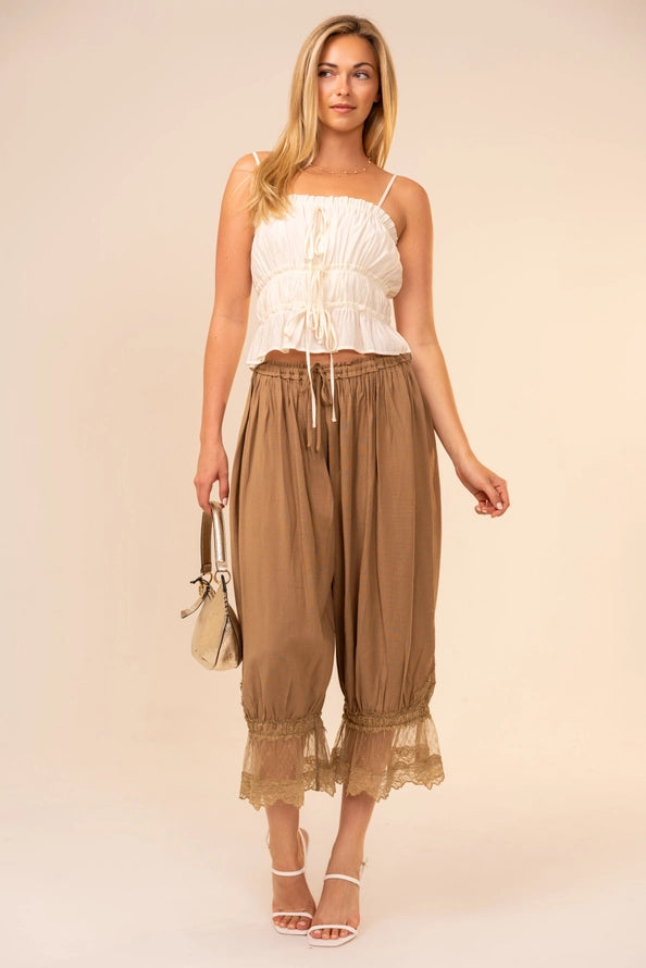 Lace & Linen Dream Balloon Pants By Blue B