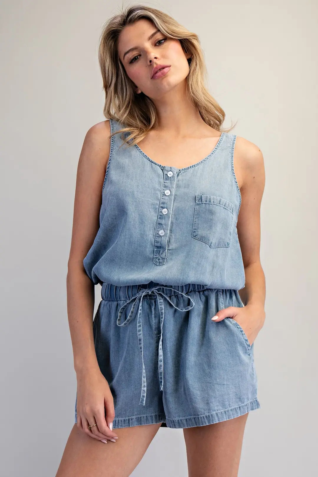 Dusty Trail Denim Romper By Eesome