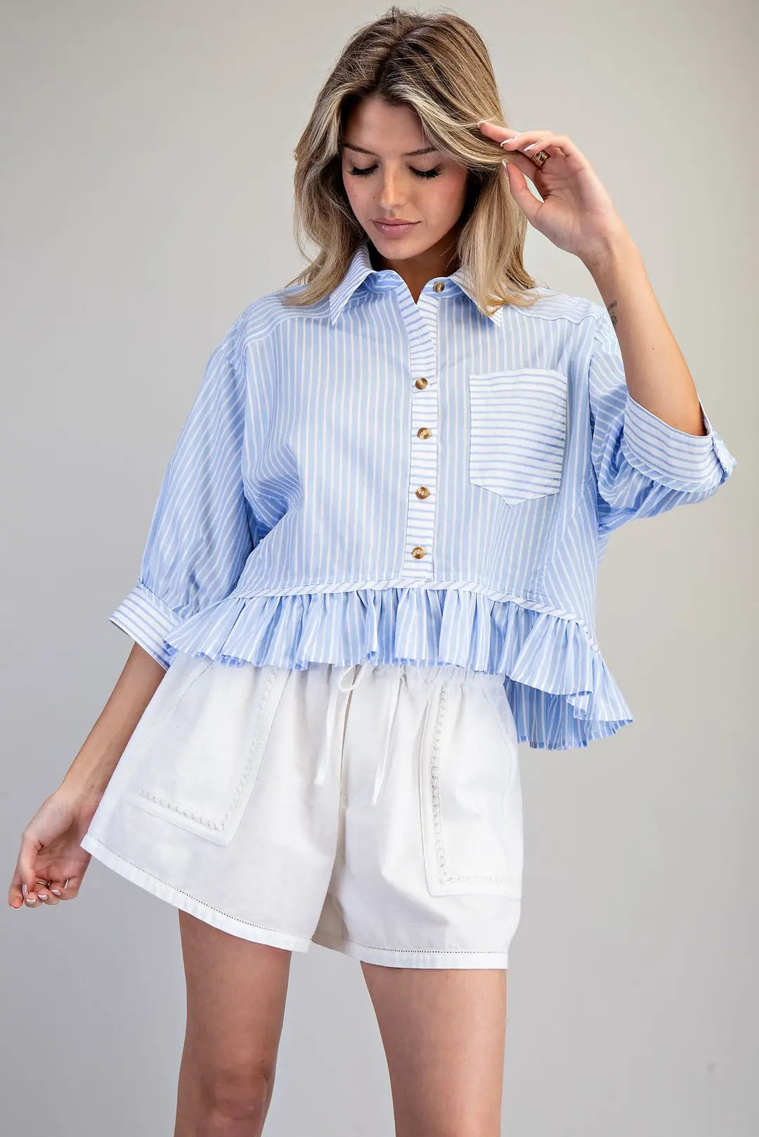 Ocean Daydream Ruffle Blouse By Eesome