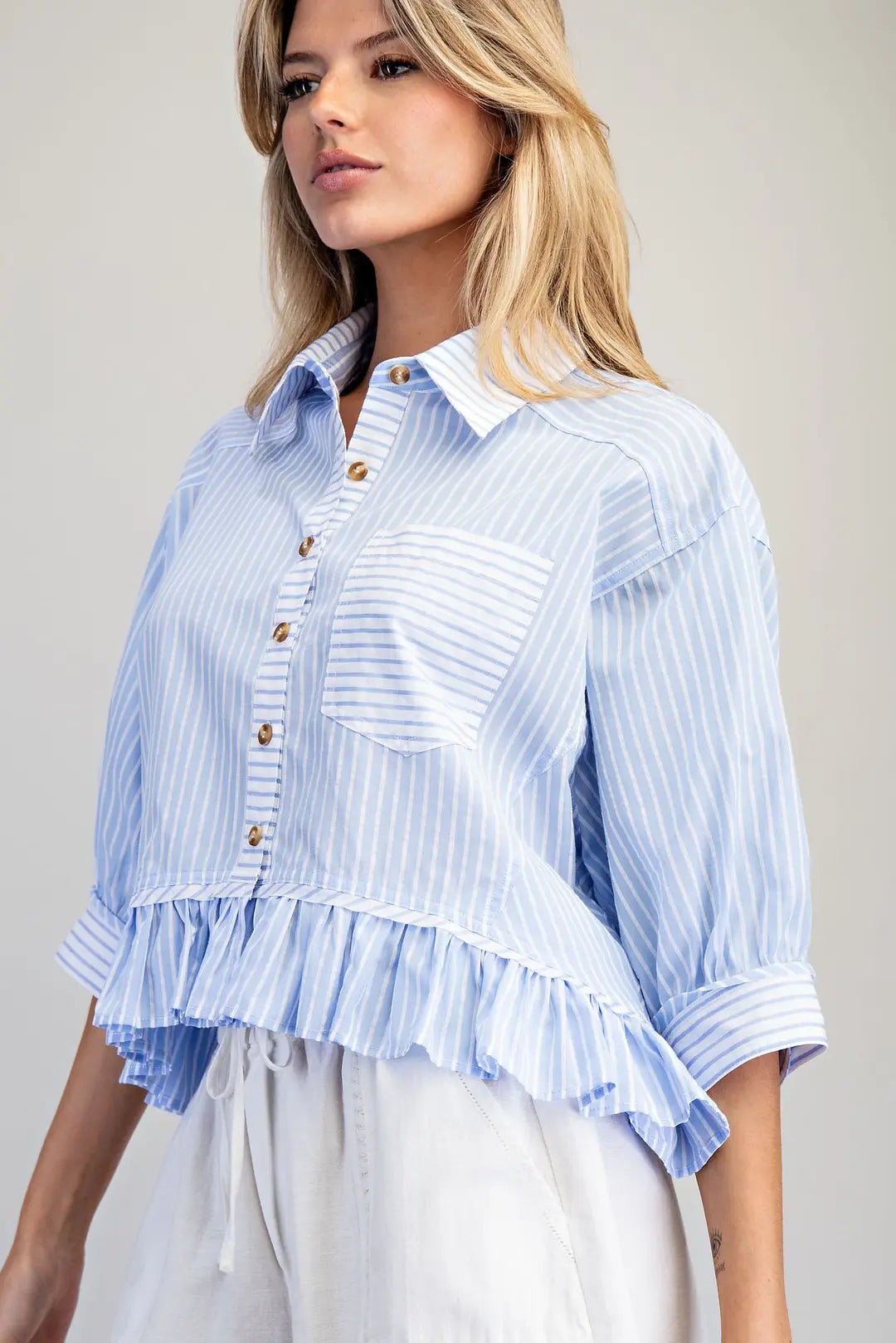 Ocean Daydream Ruffle Blouse By Eesome