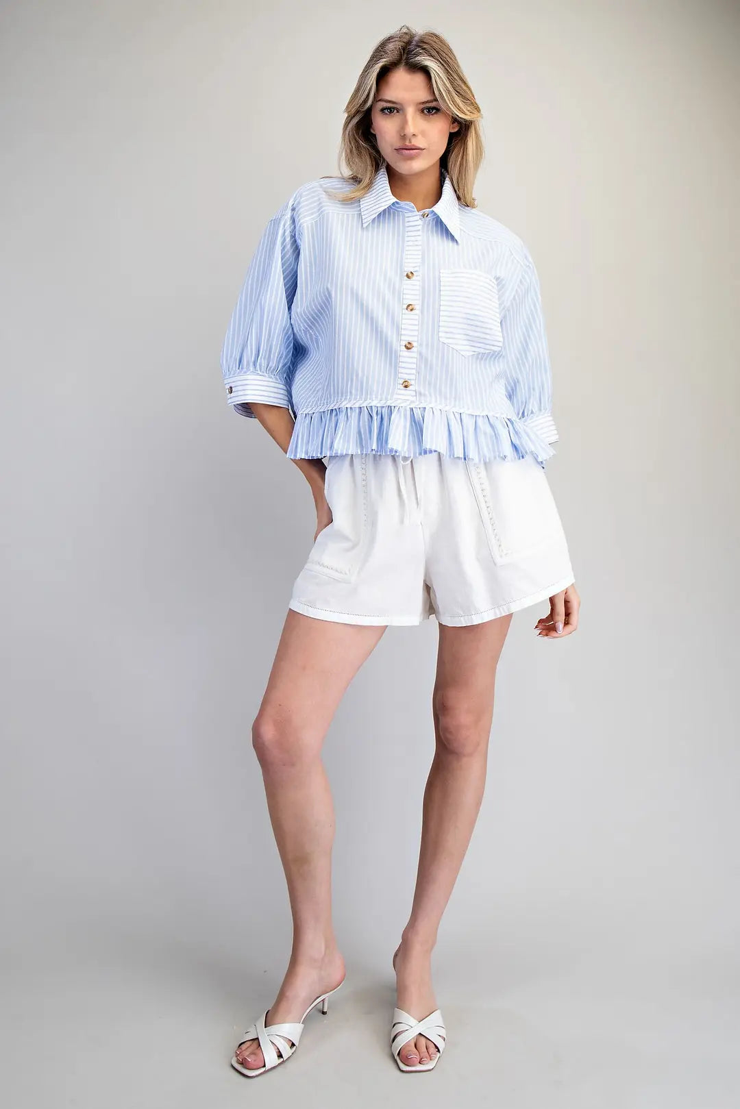 Ocean Daydream Ruffle Blouse By Eesome