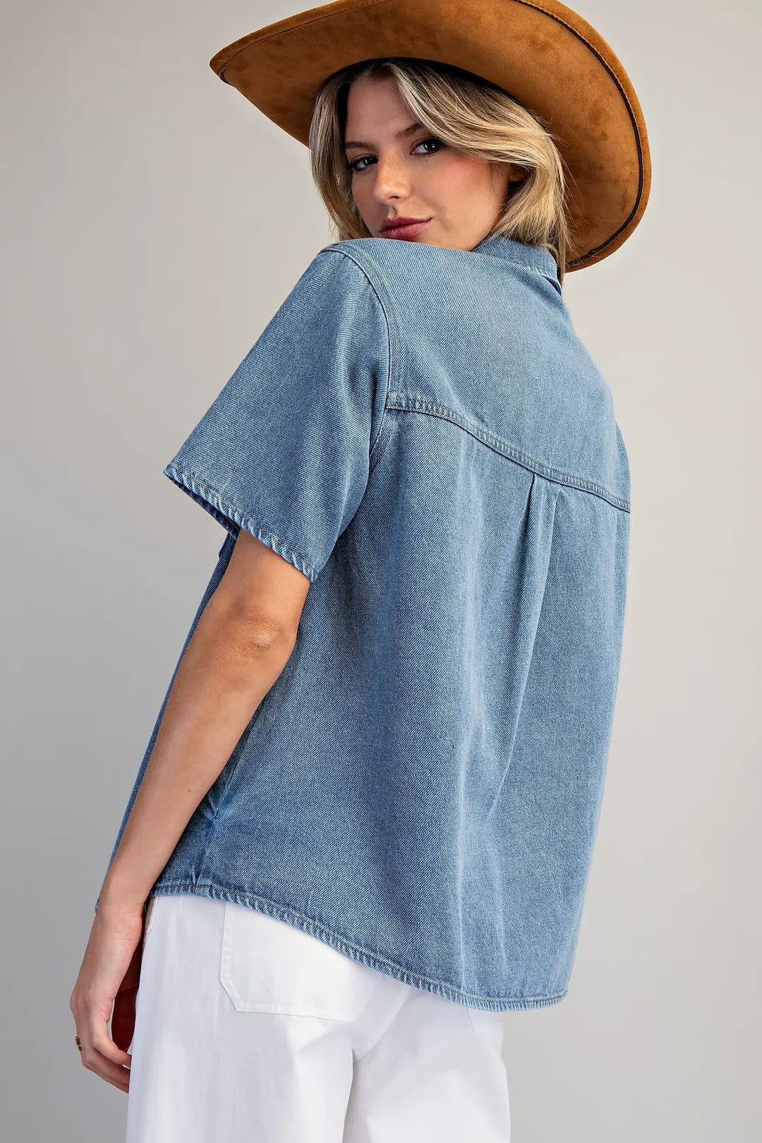 Wild West Embroidered Denim Button Down By Eesome