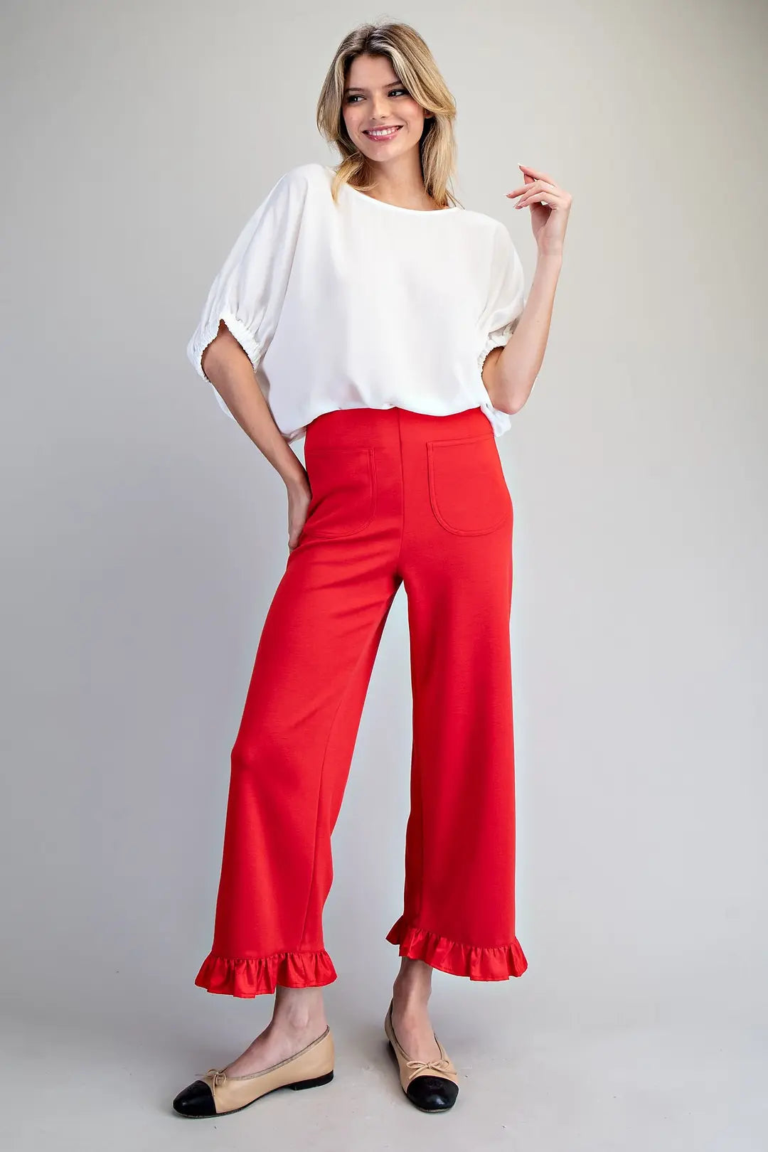 Cherry Pop Ruffle Pants By Eesome