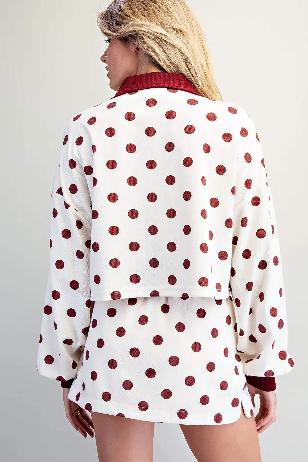 Dotted in Merlot Skort Set By EESOME