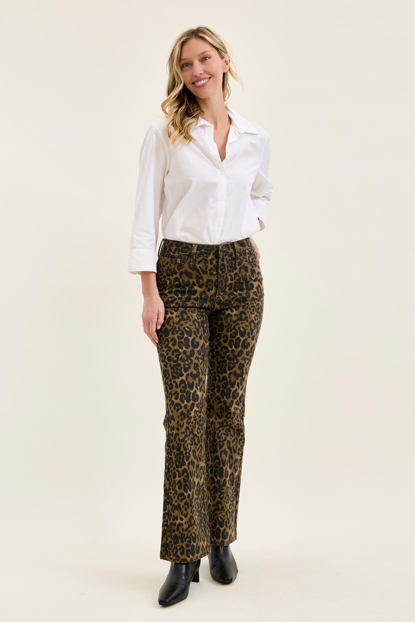 Judy Blue Wild Side Babe Leopard Bootcut Jeans