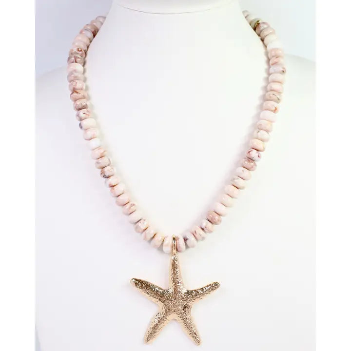 Aster Beaded Starfish Necklace By Caroline Hill