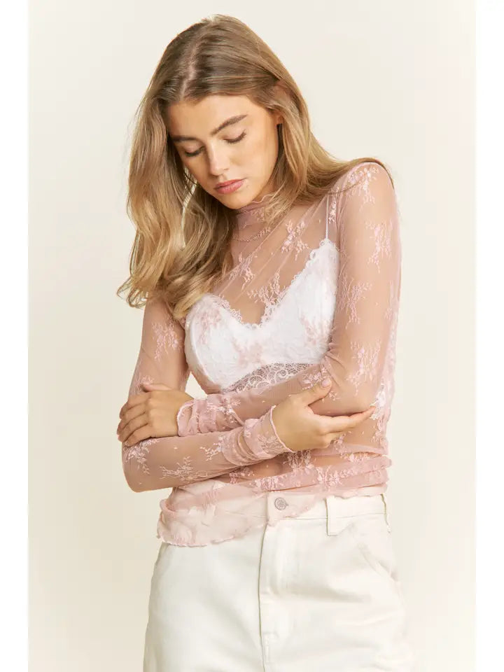 Lace Whisper Mesh Top