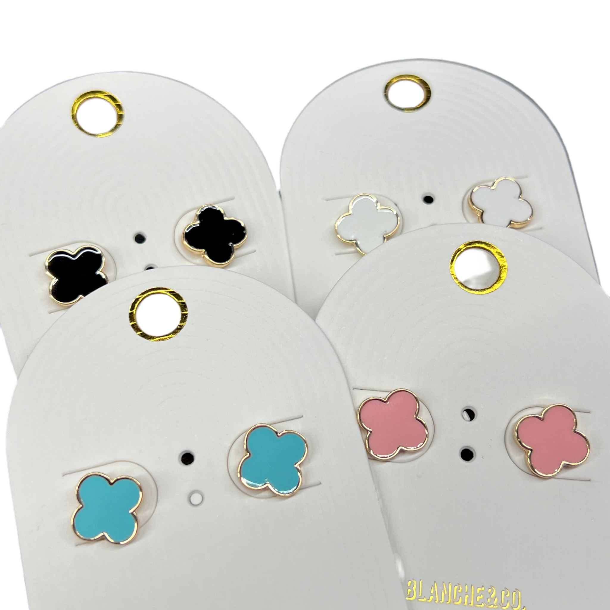 Clover Enamel Stud Earrings