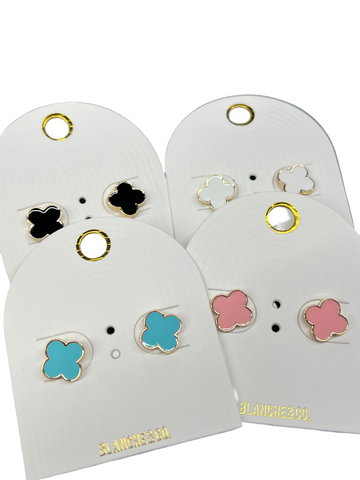 Clover Enamel Stud Earrings