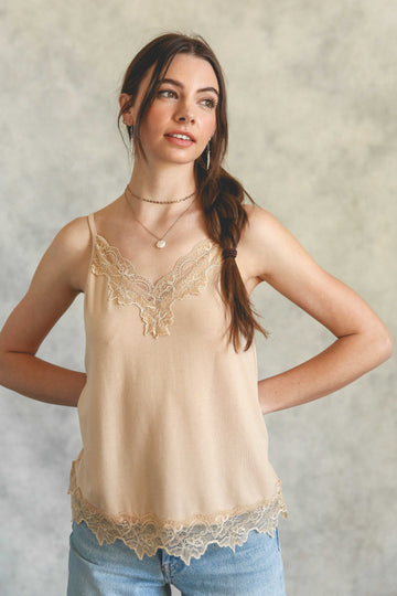 Lace & Latte Cami Tank By Listicle