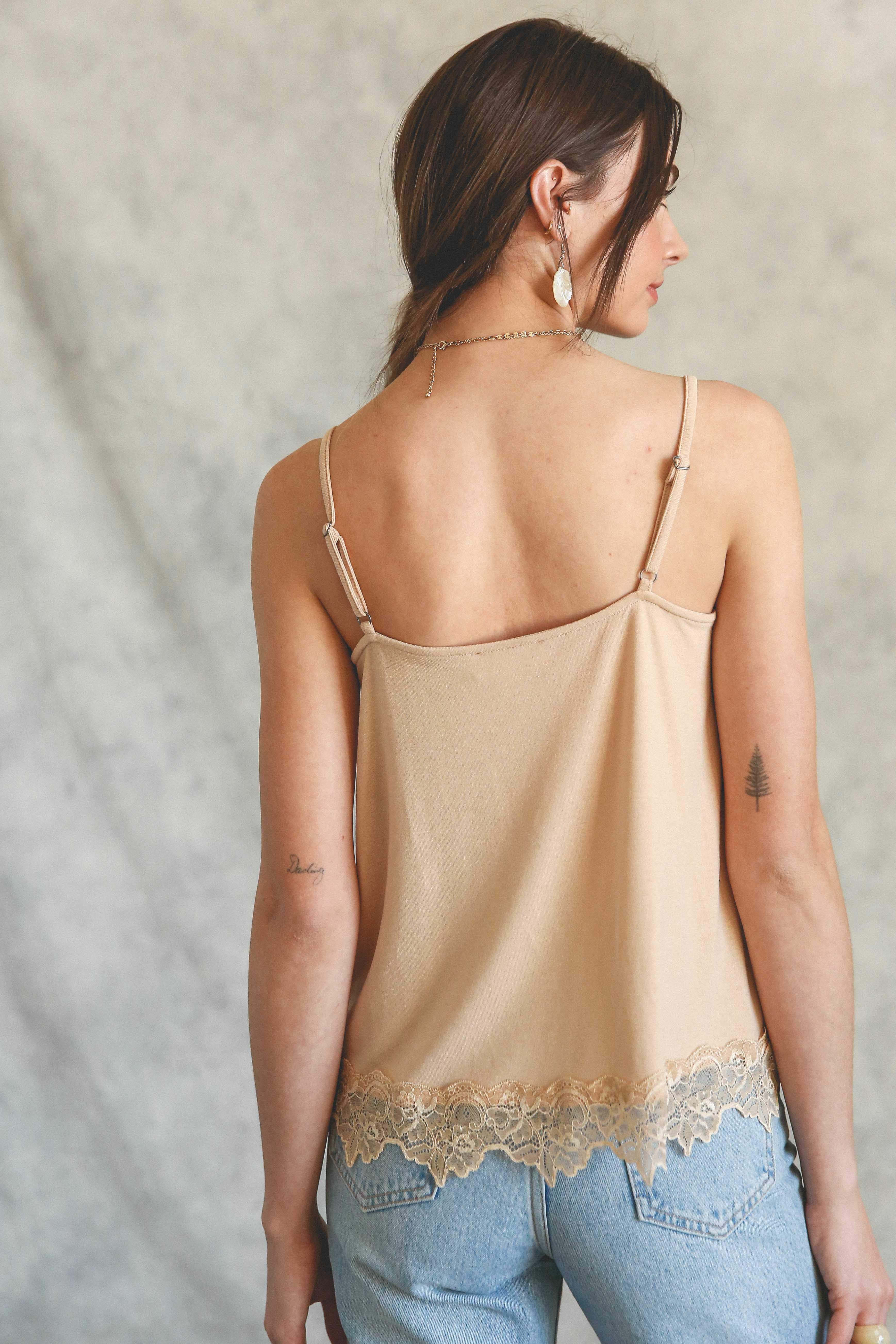 Lace & Latte Cami Tank By Listicle