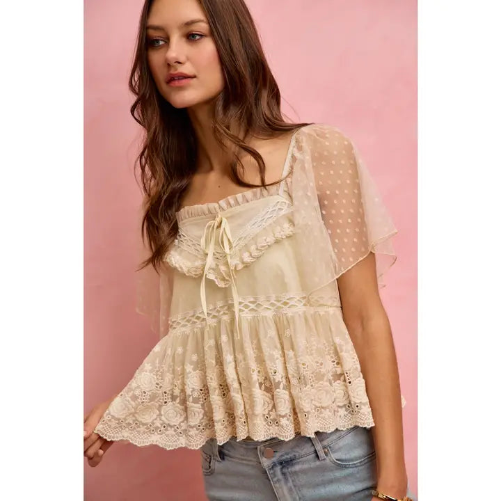 Champagne Kisses Lace Blouse