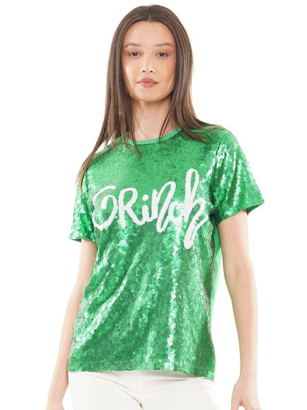 Grinch Sequin Top