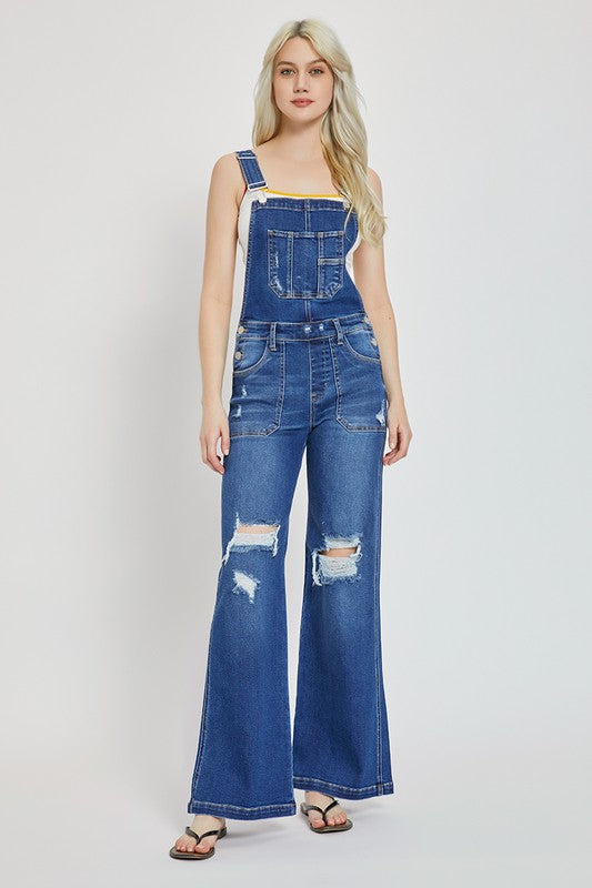 Front Patch Pocket Wide Leg Overalls By Risen