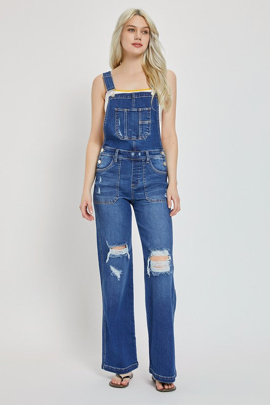 Front Patch Pocket Wide Leg Overalls By Risen