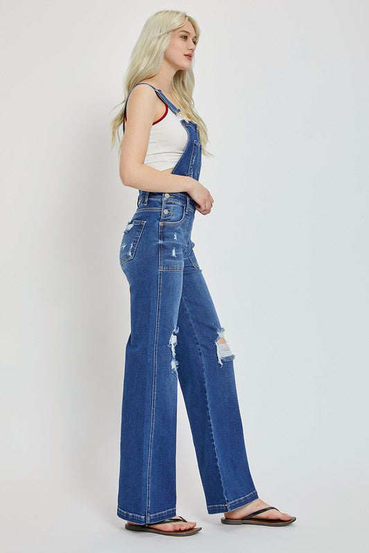 Front Patch Pocket Wide Leg Overalls By Risen