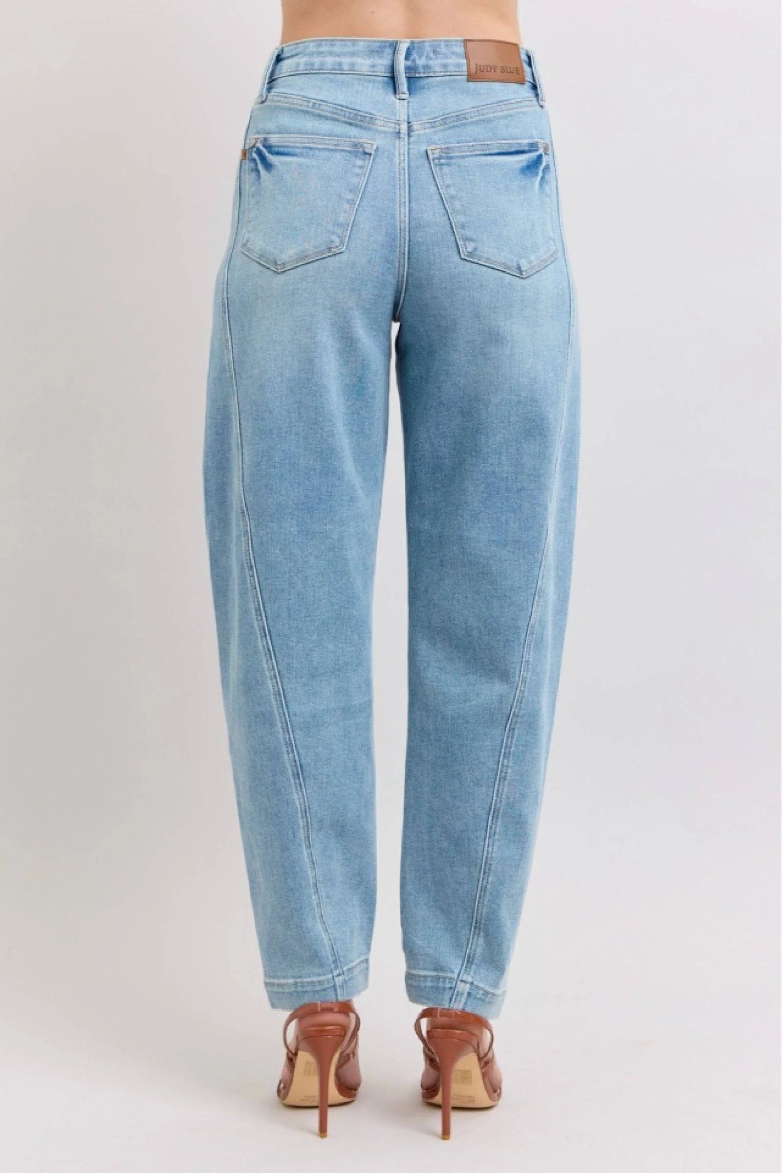 Judy Blue High Waist Side Panel Barrel Leg Jeans 88959