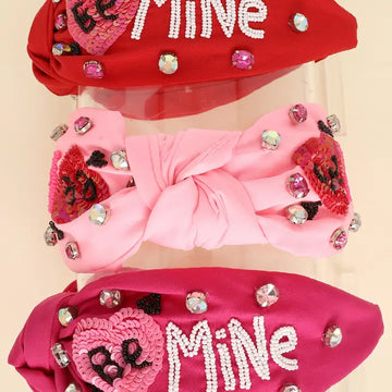 Valentines Day Top Knotted Embellished Headband