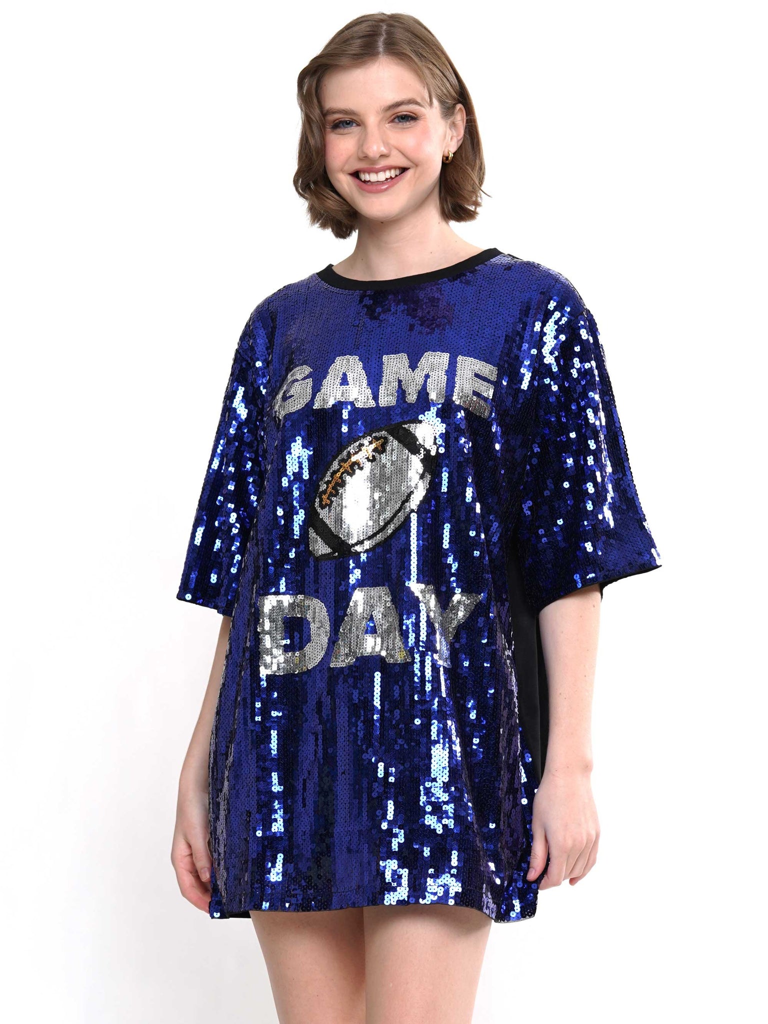 Gameday Football Blue Sequin Dress