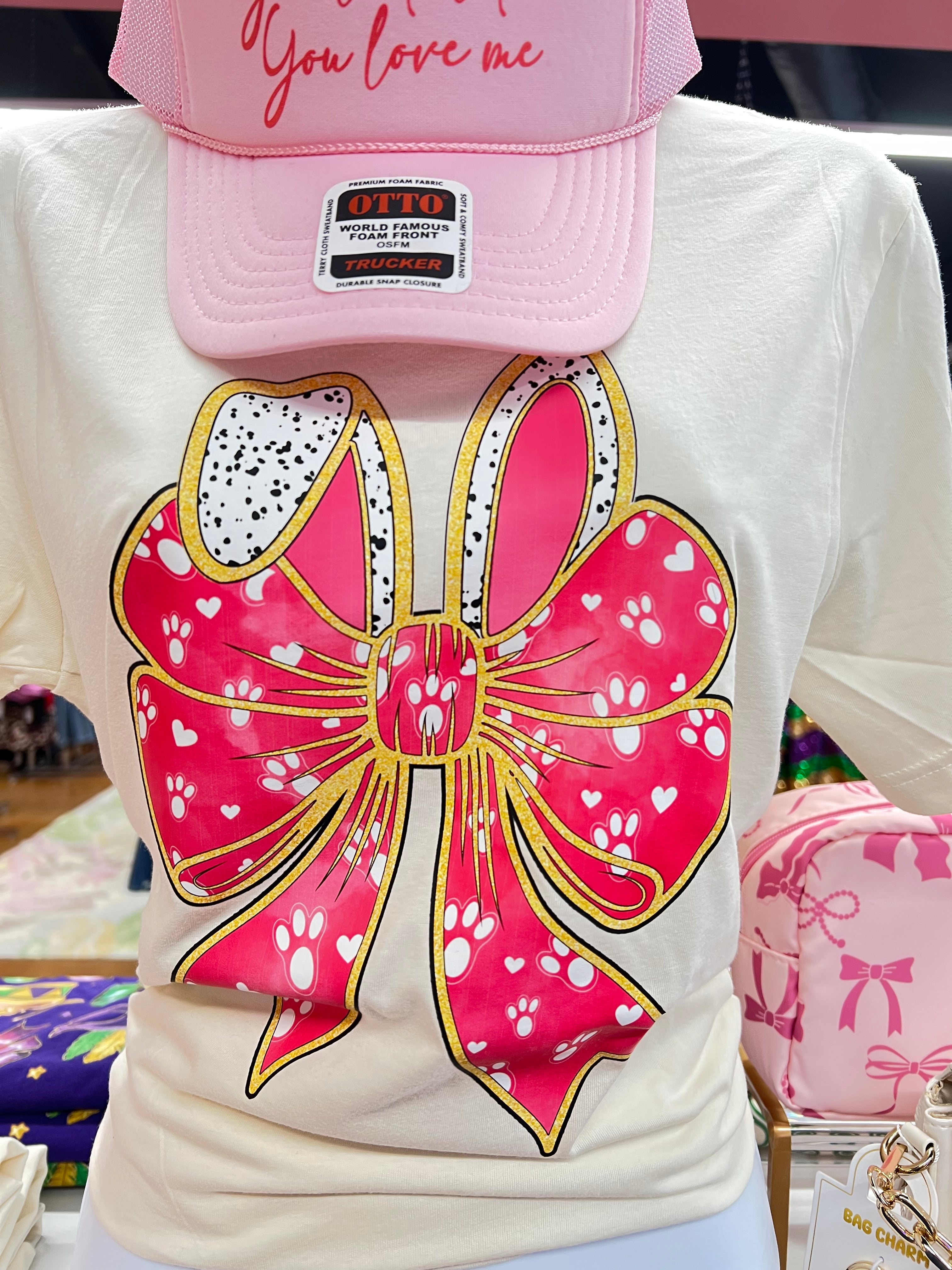Coquette Bunny Ears and Bow Graphic Tee