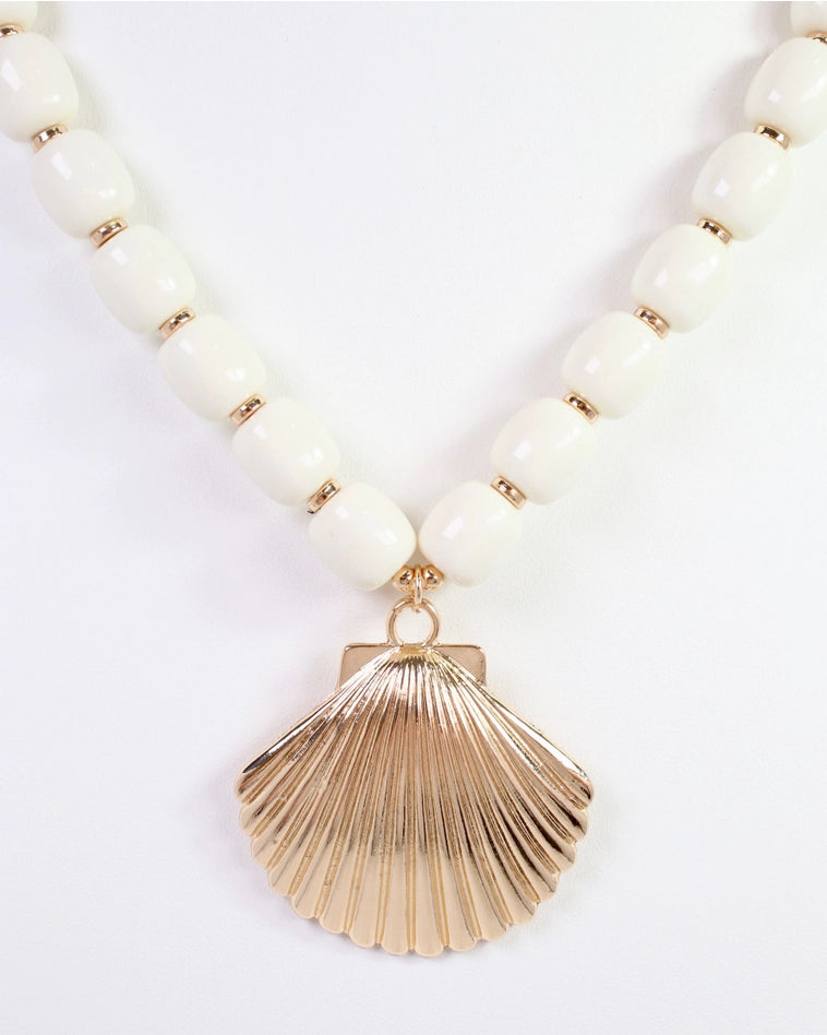 Muriel Beaded Shell Necklace By Caroline Hill