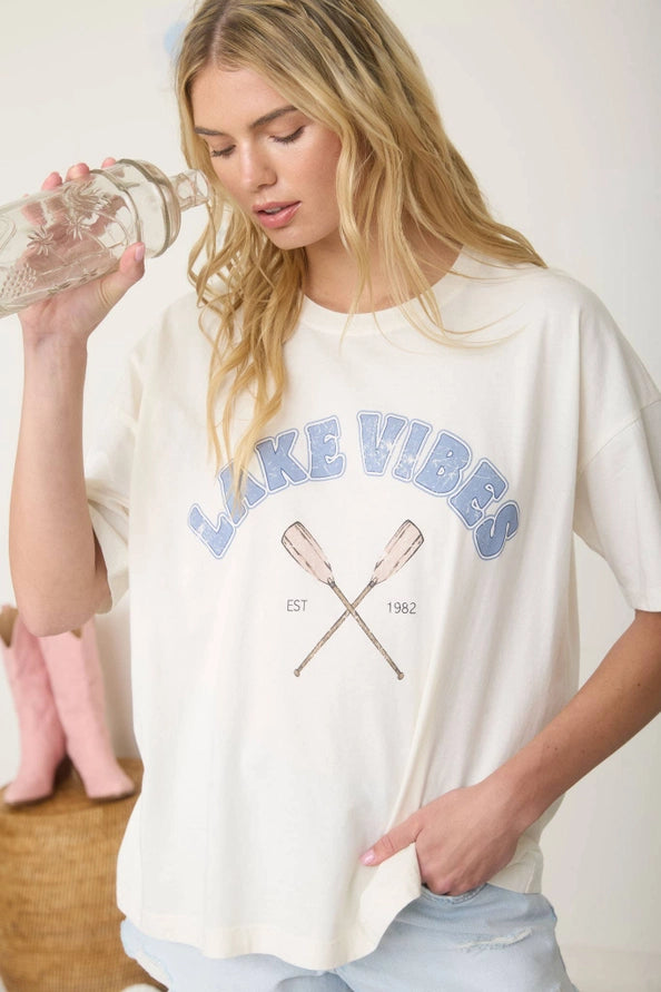 Lake Vibes Short Sleeve Graphic T-Shirt By J.O.A
