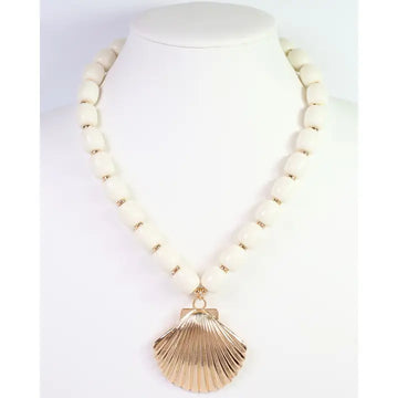 Muriel Beaded Shell Necklace By Caroline Hill