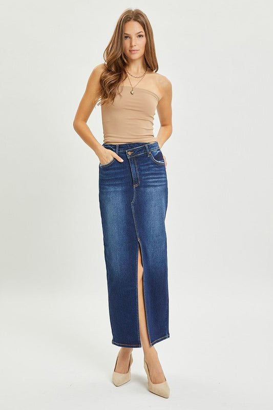 High Rise Crossover Maxi Skirt