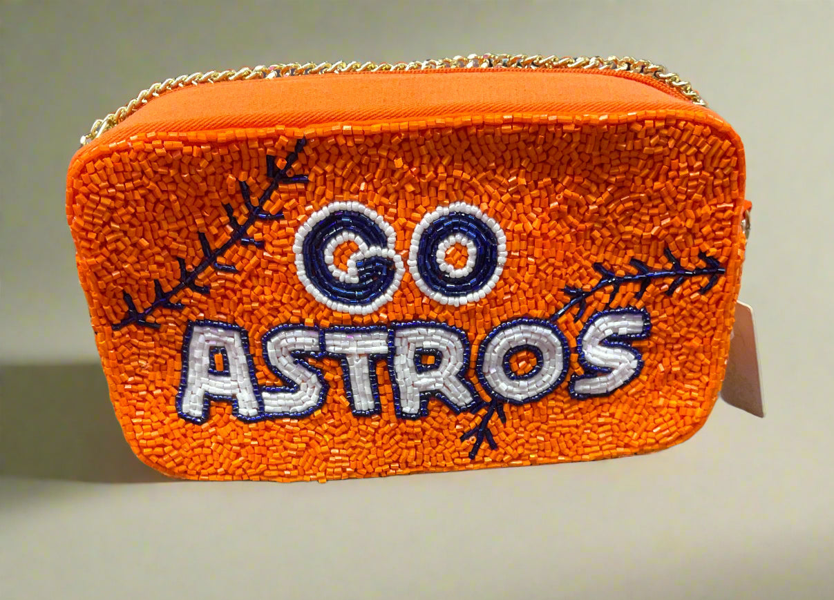 Small H-town Baseball Team beaded Crossbody Bags (multiple styles)