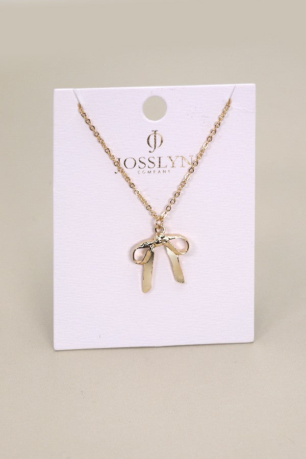 Gold Bow Pendant Necklace