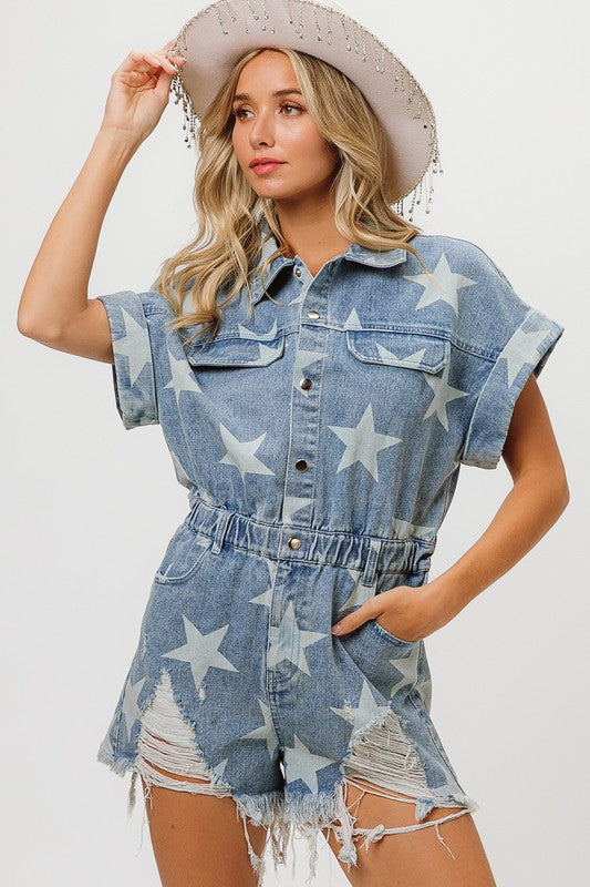 Vintage Star Denim Distressed Romer