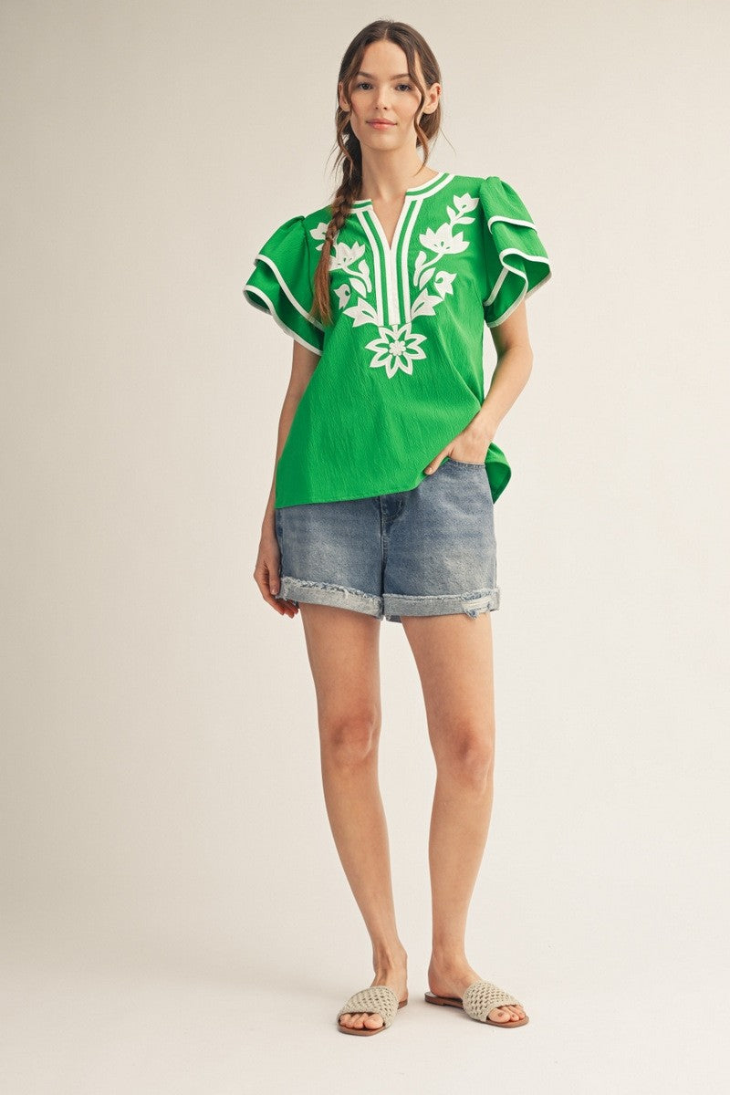 Garden Party Flutter Top By Jodifl