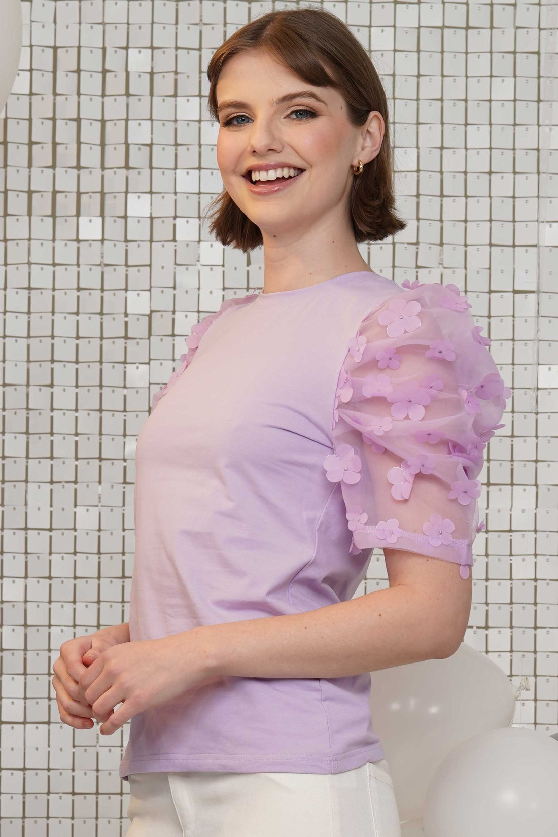3D Flower Mesh Sleeve