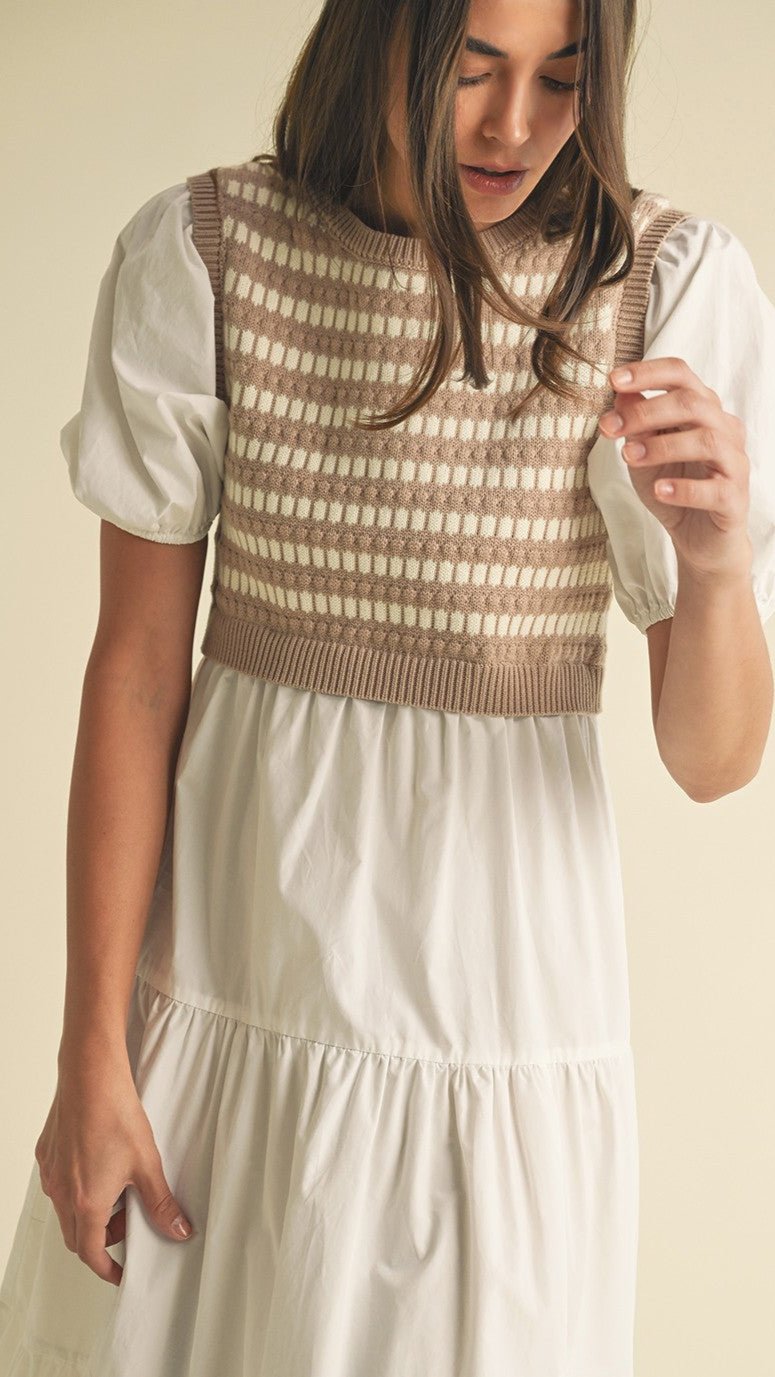 Sweater Vest with Tiered Dress.