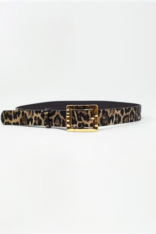 Leopard Belt Dark Brown With Gold