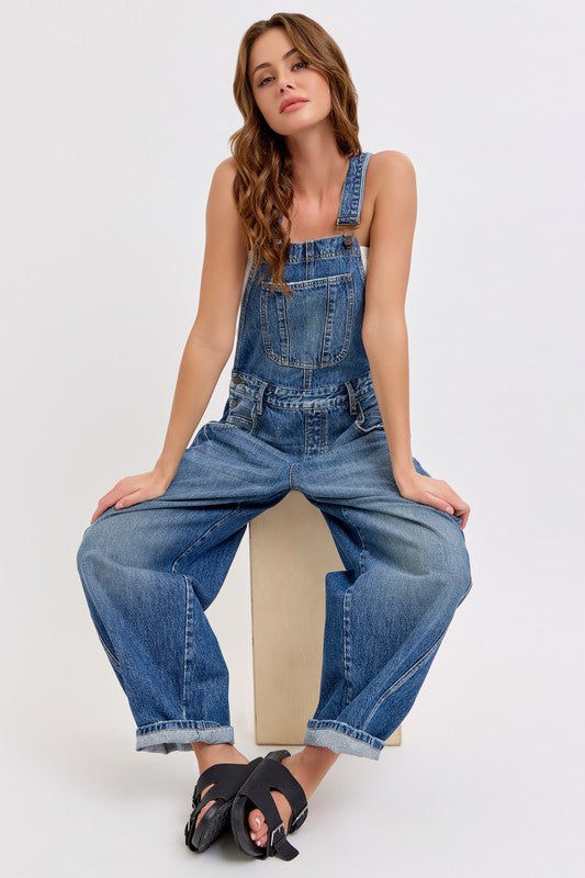 Mid Waisted Barrel Overall By Cello Jeans