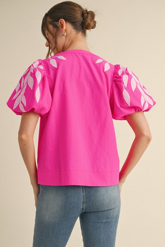 Whispering Leaves Embroidered Blouse By Jodifil