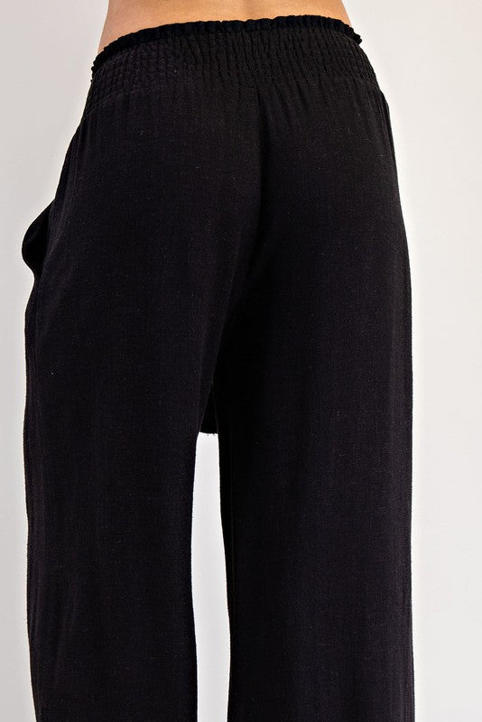 Drawstring Tassel Straight Leg Pants by Eesome